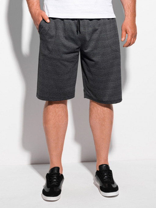 Pantaloni scurti barbati Plus Size W388 - gri-inchis