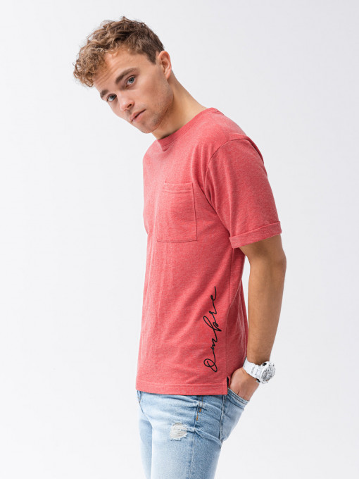 Tricou cu imprimeu pentru barbati S1371 - rosu