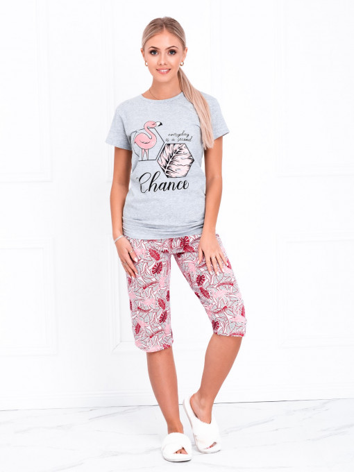 Pijamale dama ULR114 - gri/roz