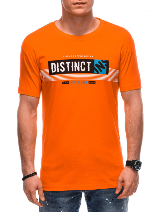 Tricou cu imprimeu barbatesc S1768 - portocaliu