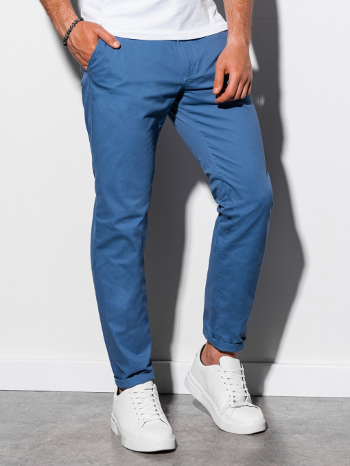 Pantaloni chino barbati P894 - albastru
