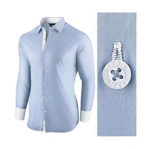 Camasa pentru barbati, albastru deschis, regular fit, bumbac, casual - Business Class Ultra