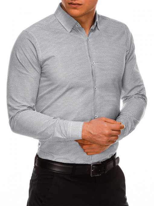 Camasa premium barbati K516-negru-alb