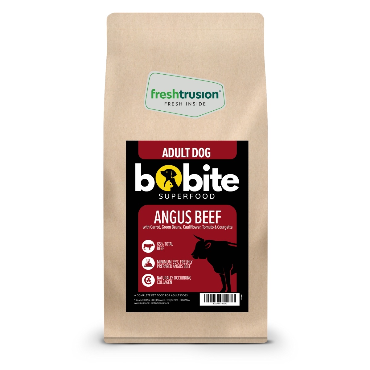 Bobite Superfood Câini Adult – Vită Angus, Hrană uscată superpremium fără cereale
