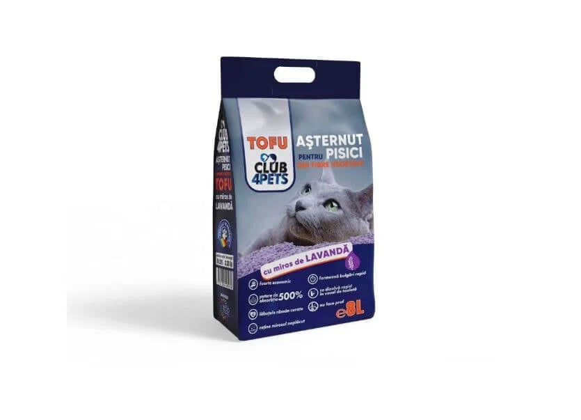 Asternut igienic Club 4 Pets Tofu - Lavanda - 8L