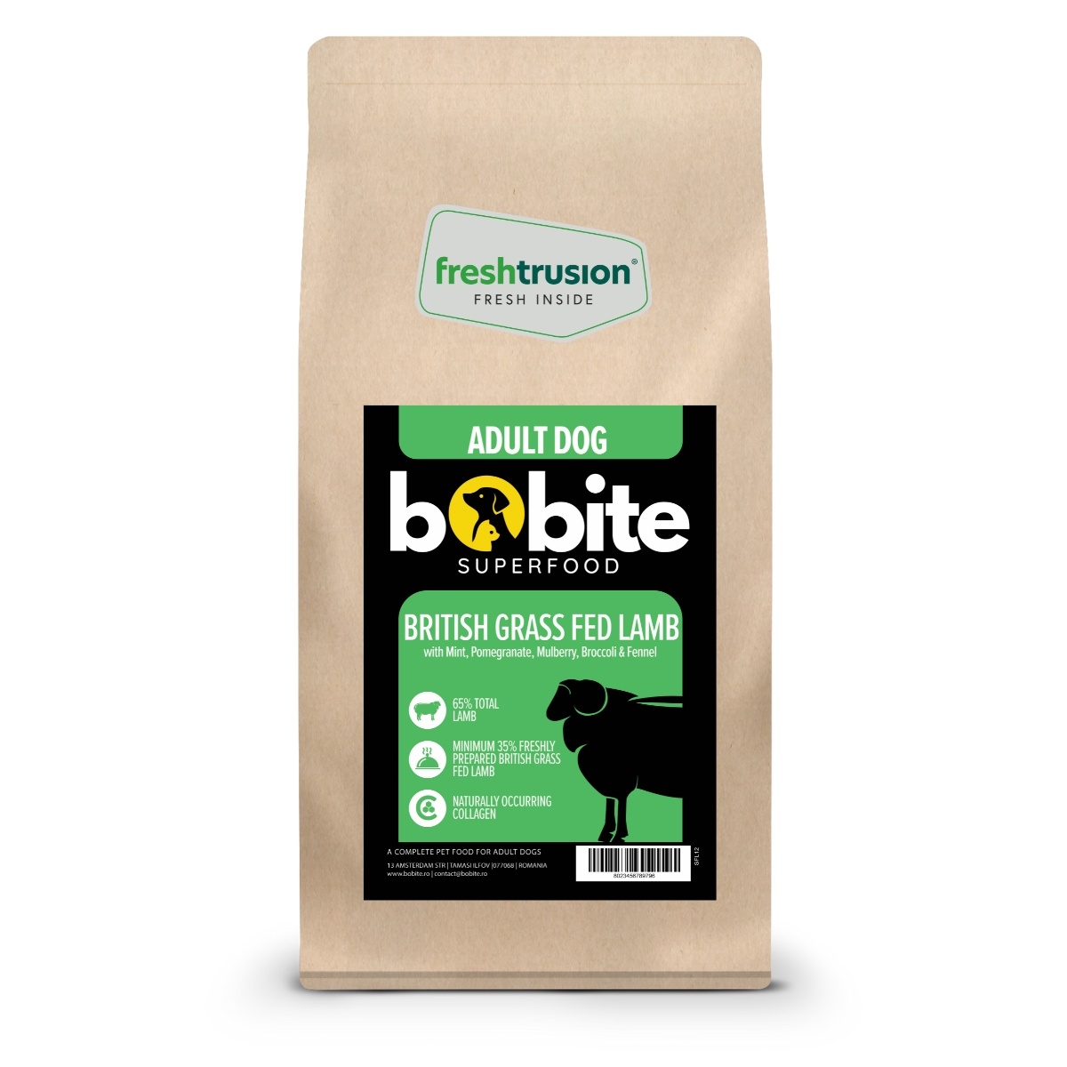 Bobite Superfood Câini Adult – Miel britanic hrănit cu iarbă, Hrană uscată superpremium fără cereale