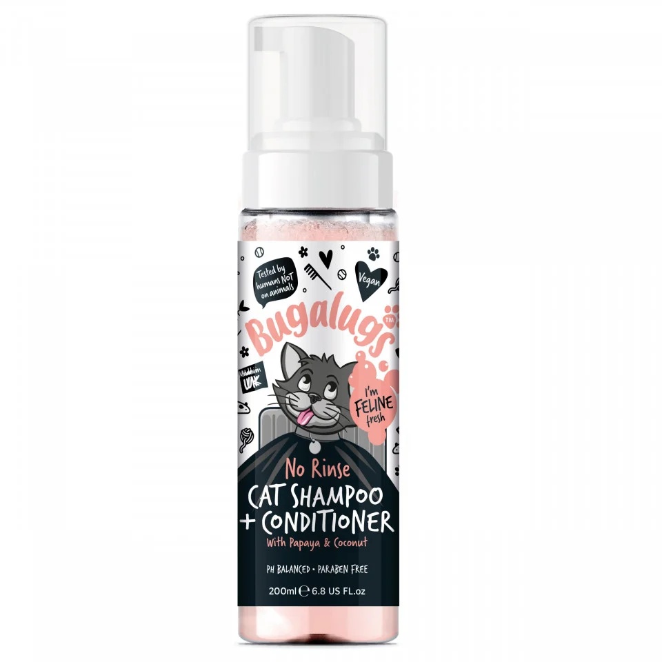 Sampon Bugalugs Cat No Rinse - 200ml