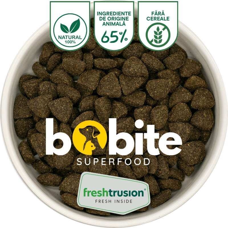 Bobite SuperFood, adult, Miel britanic hranit cu iarba cu Menta, Rodie, Dude, Broccoli si Fenicul, Hrana uscata caini, 12kg