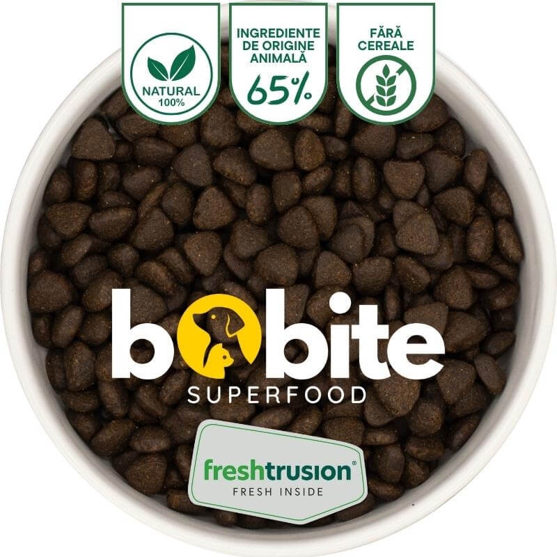 Bobite SuperFood, Adult-rasa mica, Somon scotian cu Marar, Spanac, Fenicul, Sparanghel si Rosii, Hrana uscata caini, 2kg