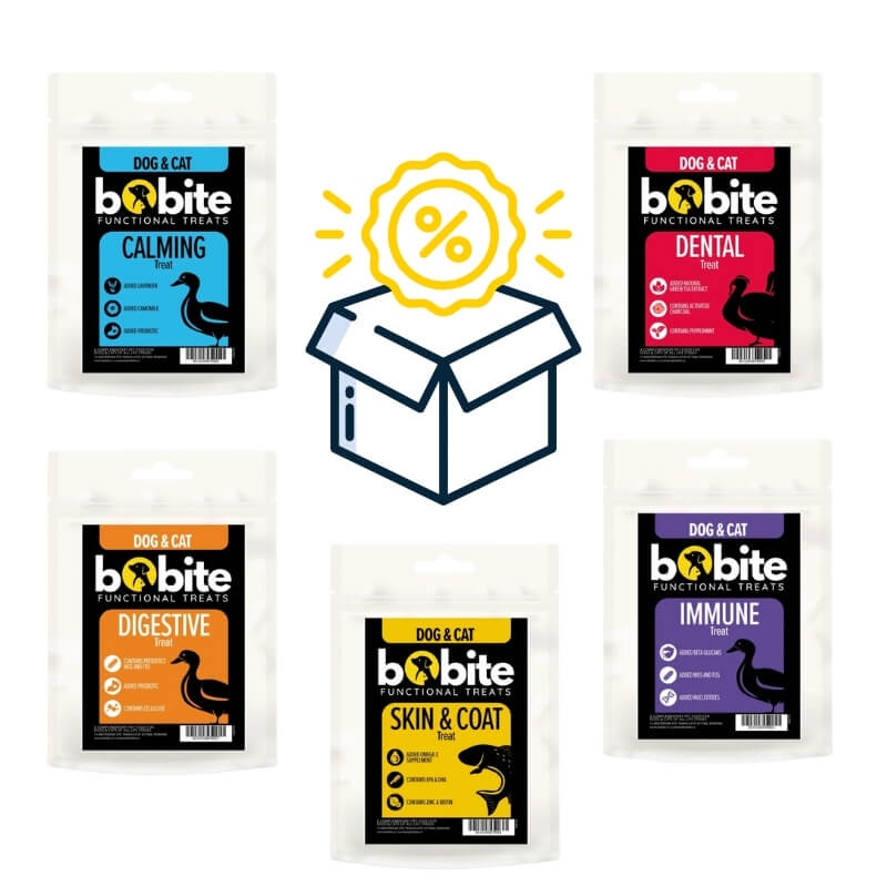 Pachet promoțional 5x Bobite Functional Treats – Gustări funcționale pentru câini și pisici