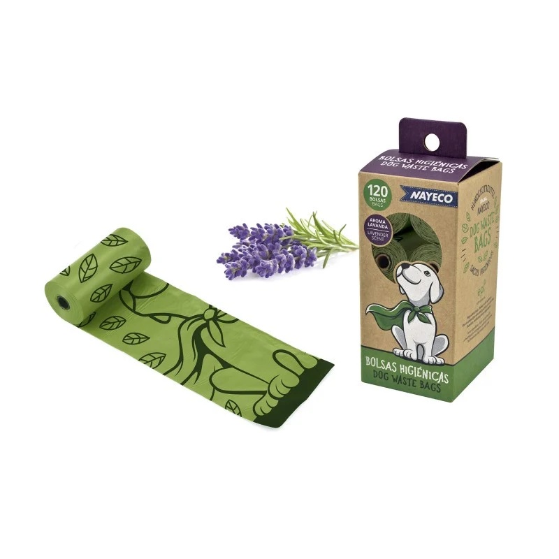 Pungi igienice, pentru caini - set 8 role x 15buc. - Lavanda