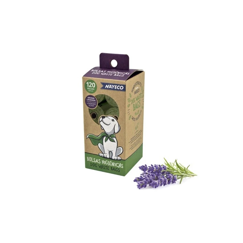 Pungi igienice, pentru caini - set 8 role x 15buc. - Lavanda - 1 | YEO