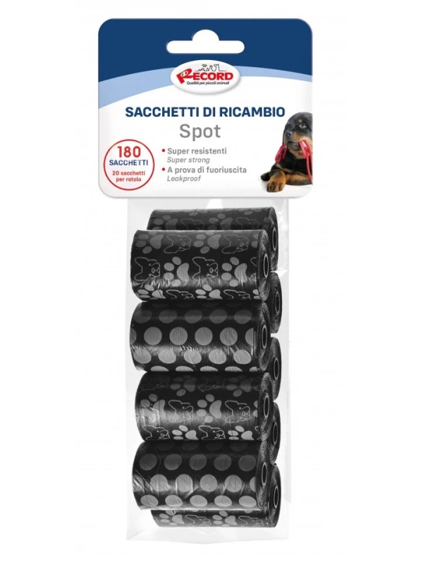 Pungi igienice pentru caini - set 9 role x 20 buc. - Negru