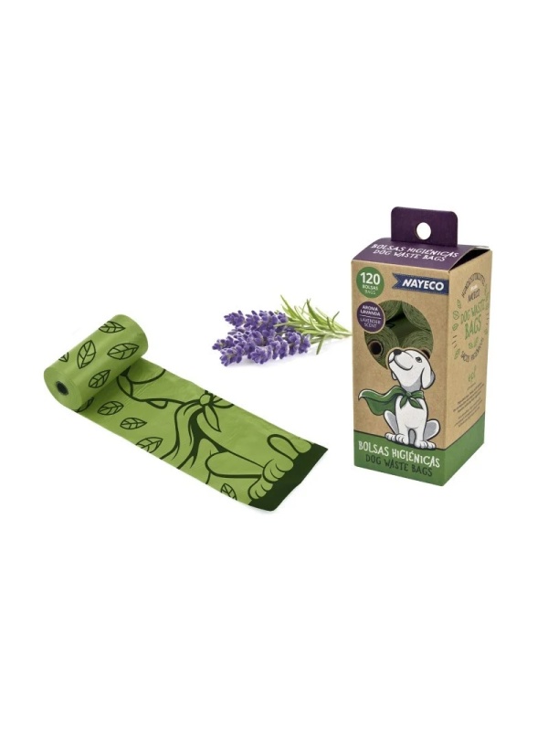 Pungi igienice, pentru caini - set 8 role x 15buc. - Lavanda