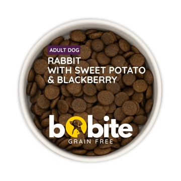 bobite hrana caini Bobite Grain Free iepure cartof dulce mure in castron