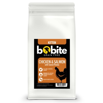 Bobite Grain Free, hrană uscată pentru Pisici Junior (Kitten), pui cu somon și cartof dulce