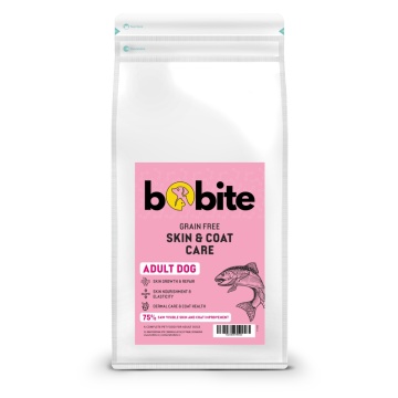 Bobite Peptide+, Hrană uscată hipoalergenică Skin & Coat Care, somon, fără cereale, pentru câini adulți