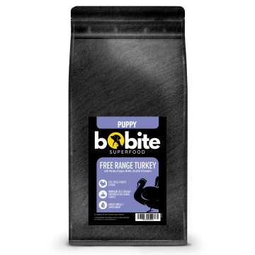 Bobite Superfood Câini Junior (Puppy) – Curcan britanic, Hrană uscată superpremium fără cereale