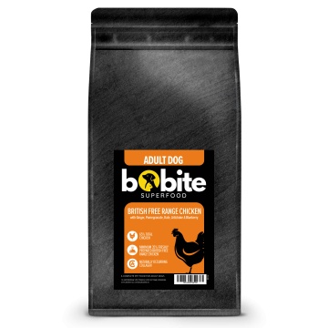 Bobite Superfood Câini Adult – Pui britanic crescut liber, Hrană uscată superpremium fără cereale