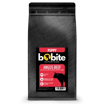 Bobite Superfood Câini Junior (Puppy) – Vită Angus, Hrană uscată superpremium fără cereale