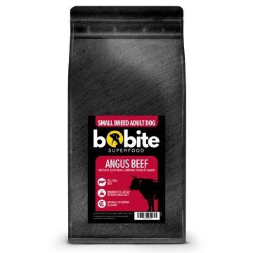 Bobite Superfood Câini Adult – Rasă mică, Vită Angus, Hrană uscată superpremium fără cereale