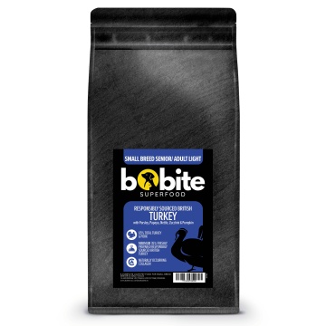 Bobite Superfood Câini Senior/Adult Light – Rasă mică, Curcan britanic, Hrană uscată superpremium fără cereale