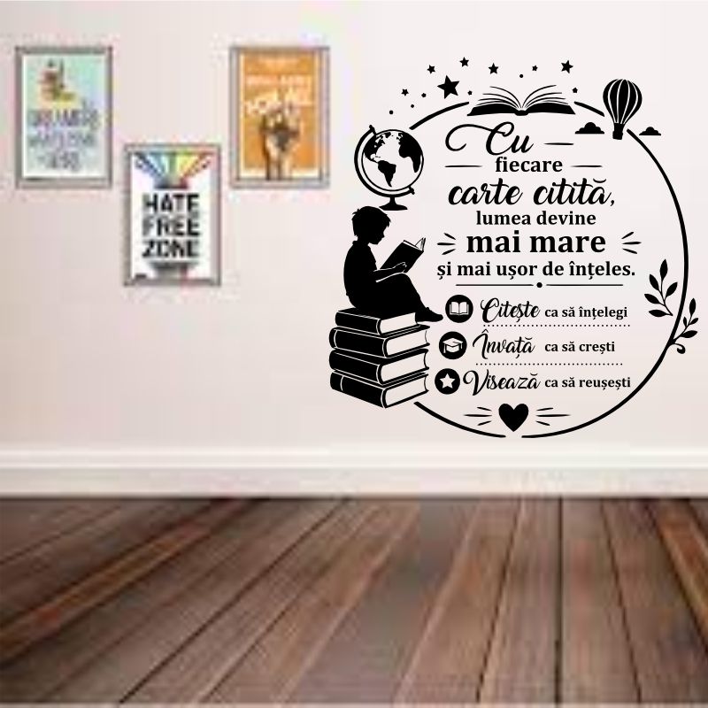 Sticker Citeste, Invata, Viseaza