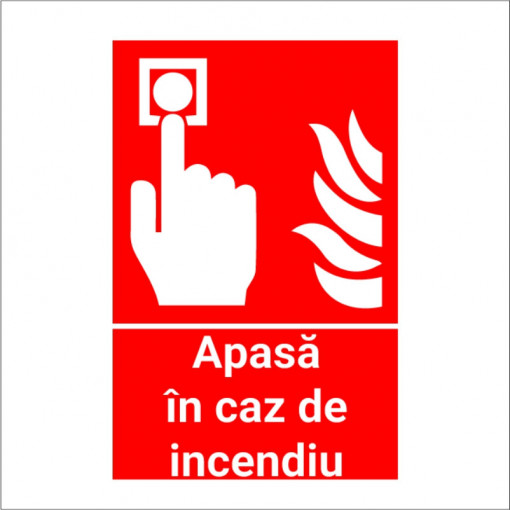 Sticker indicator Apasa in caz de incendiu