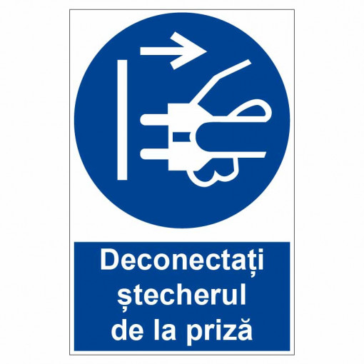 Sticker indicator Deconectati stecherul de la priza