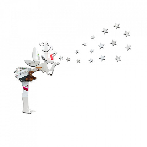 Sticker perete Mirror Fairy Silver