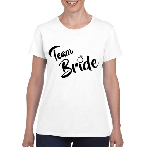 Tricou personalizat dama alb Team Bride 2