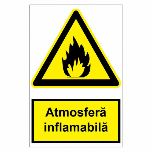 Sticker indicator Atmosfera inflamabila