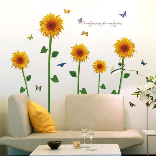 Sticker perete Floarea Soarelui 60 x 90 cm
