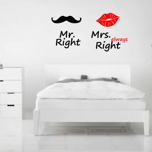 Sticker perete Mr and Mrs Right