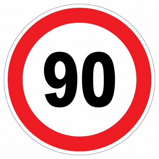 Sticker autocolant Limitare viteza 90 km/h