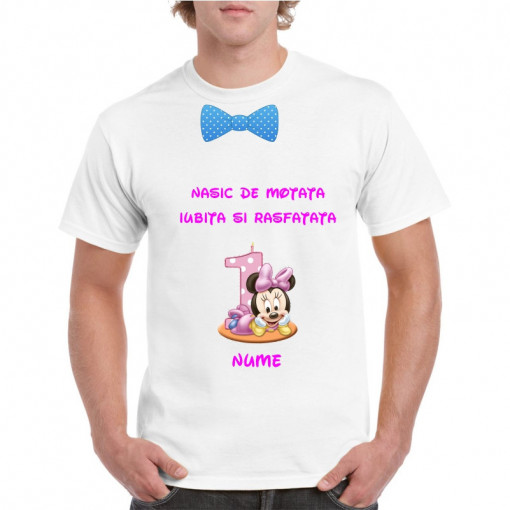 Tricou personalizat barbati alb Nasic de Motata Iubita si Rasfatata