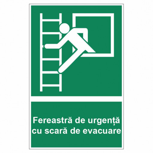 Sticker indicator Fereastra de urgenta cu scara de evacuare