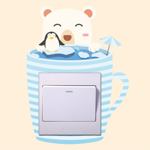 Sticker intrerupator Teacup Pinguini