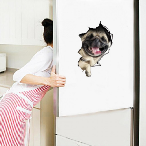 Sticker decorativ Here I am - Pug 21 x 31 cm