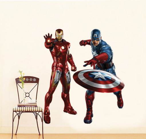 Sticker perete Captain America Si Iron Man