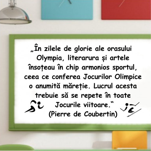 Sticker perete citat Pierre de Coubertin 1