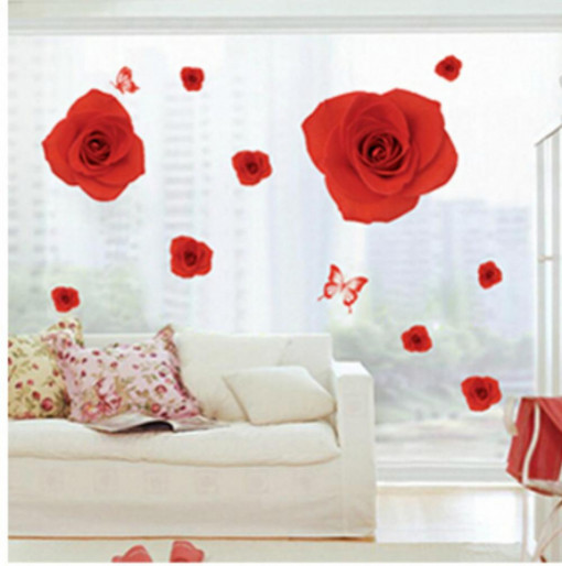 Sticker perete Romantic Red Rose 60x90cm