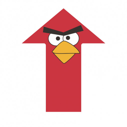 Sticker podea Sageata Directie Angry Birds