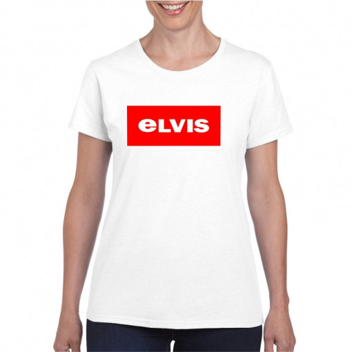 Tricou personalizat dama alb Elvis