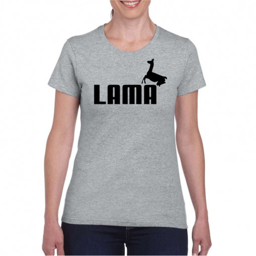 Tricou personalizat dama gri Lama