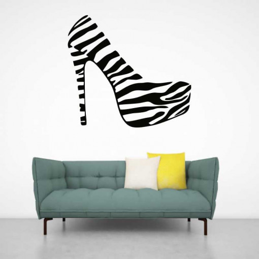 Sticker perete Pantof Zebra