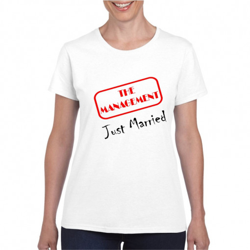Tricou personalizat dama alb The Management