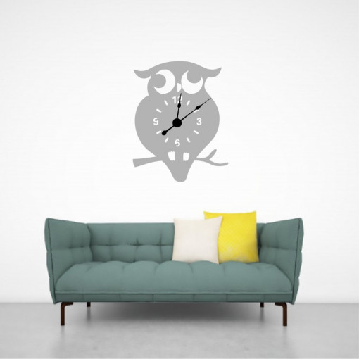 Sticker decorativ ceas Bufnita
