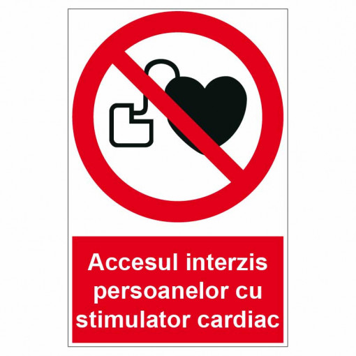 Sticker indicator Accesul interzis persoanelor cu stimulator cardiac
