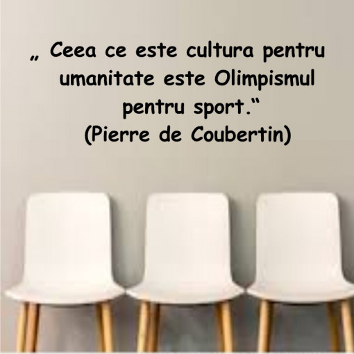 Sticker perete citat Pierre de Coubertin 2